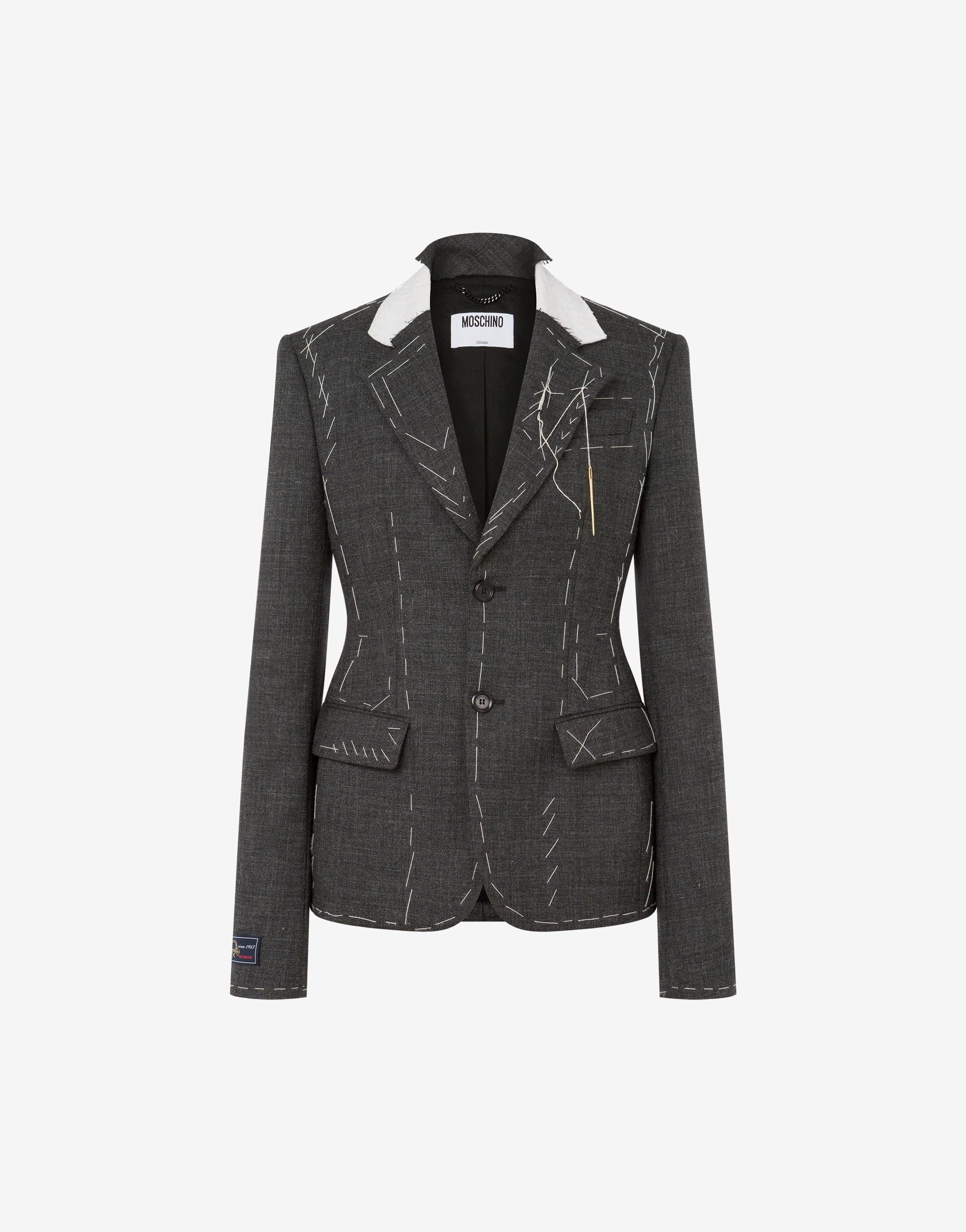 Casaco de lona de lã bordado 36 - Main Image