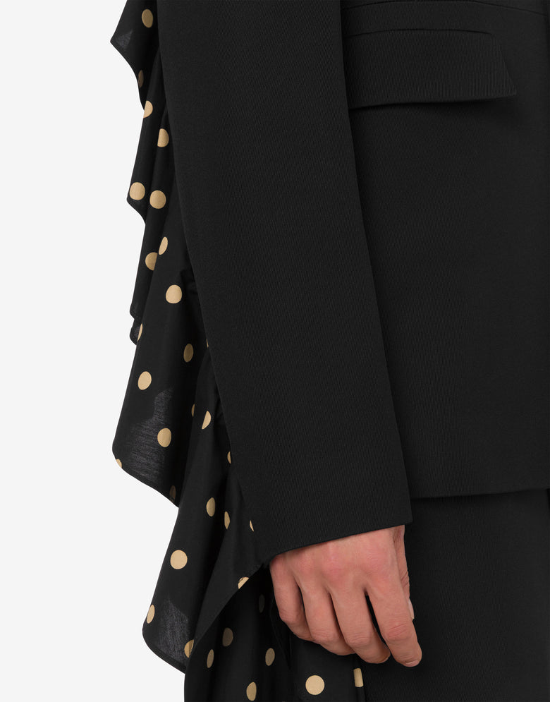 圆点羊毛混纺斜纹夹克 黑色 Moschino 3