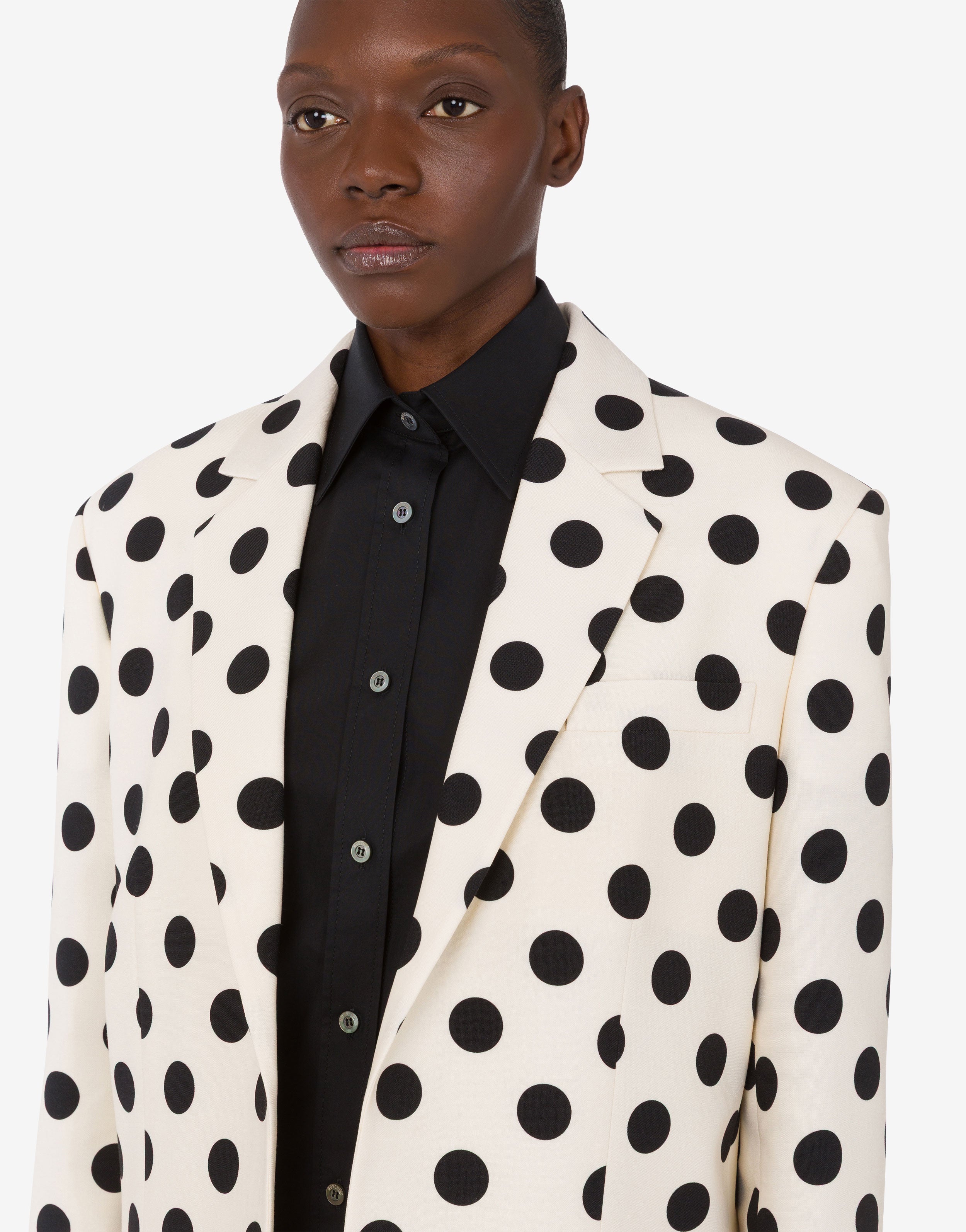 Polka Dots Printed Wool Jacket | Moschino