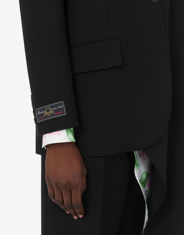 Wool flannel jacket Black Moschino 3
