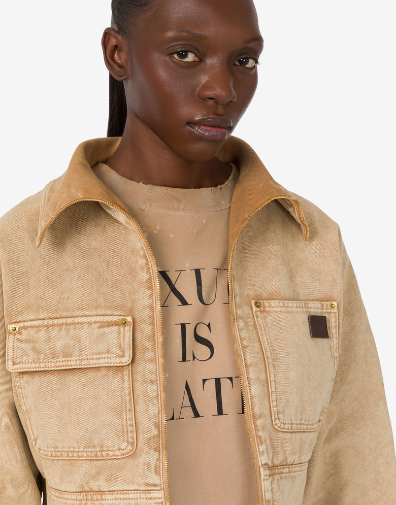 Veste d'exercice teintée dans la masse Beige Moschino 3