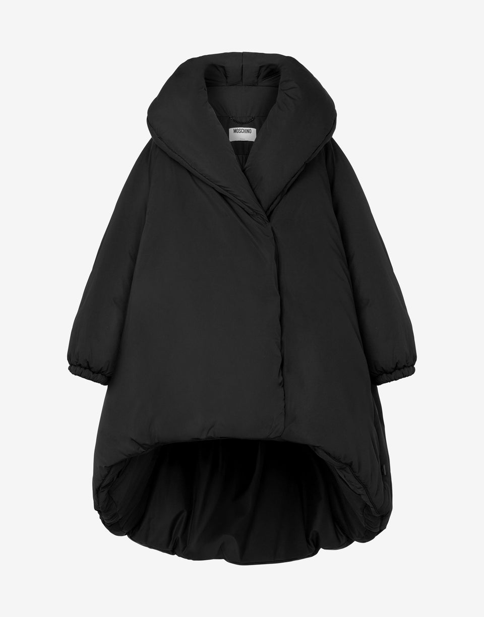 Oversized down jacket in technical fabric Black Moschino 0