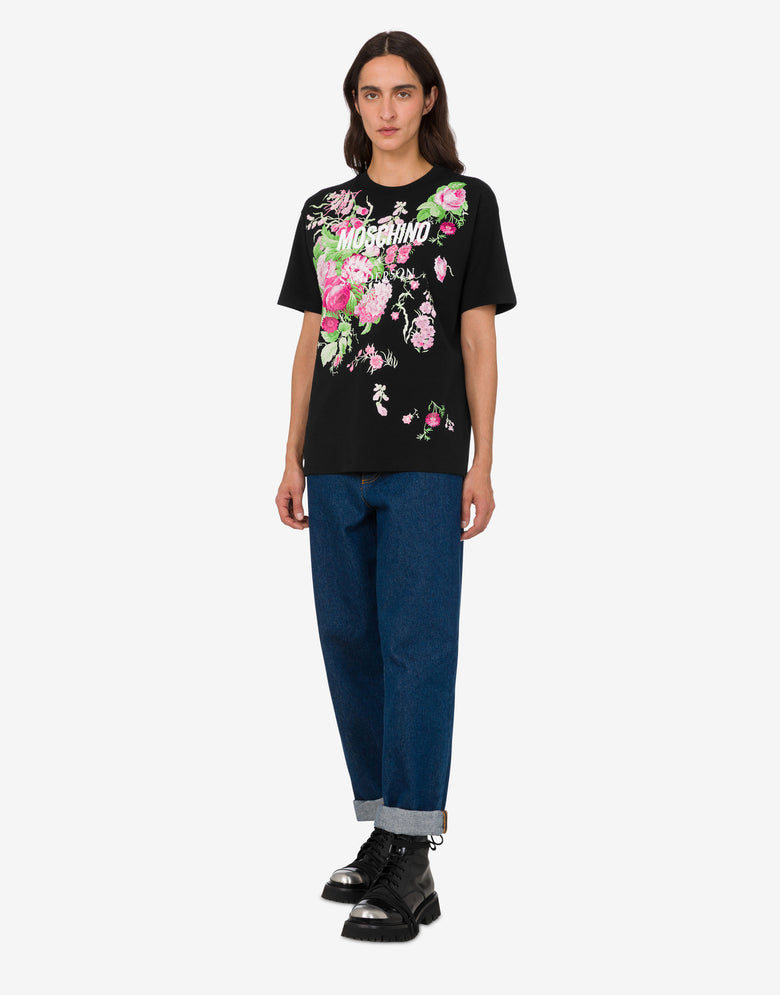 プリント・ヘビーコットンTシャツ ブラック Moschino 1