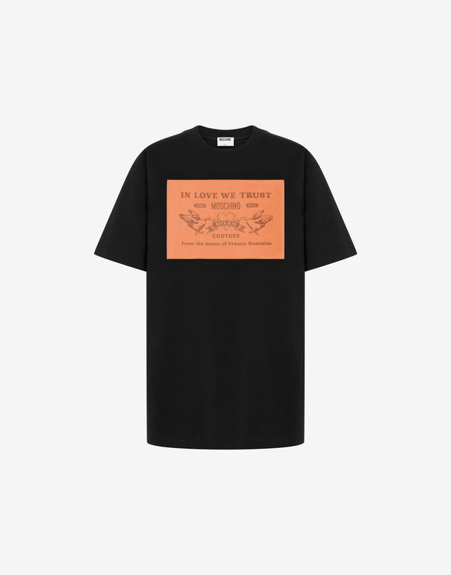 Organic cotton jersey T-shirt Black Moschino 0