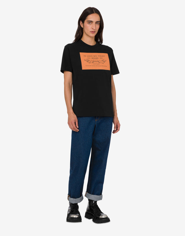 Organic cotton jersey T-shirt Black Moschino 1