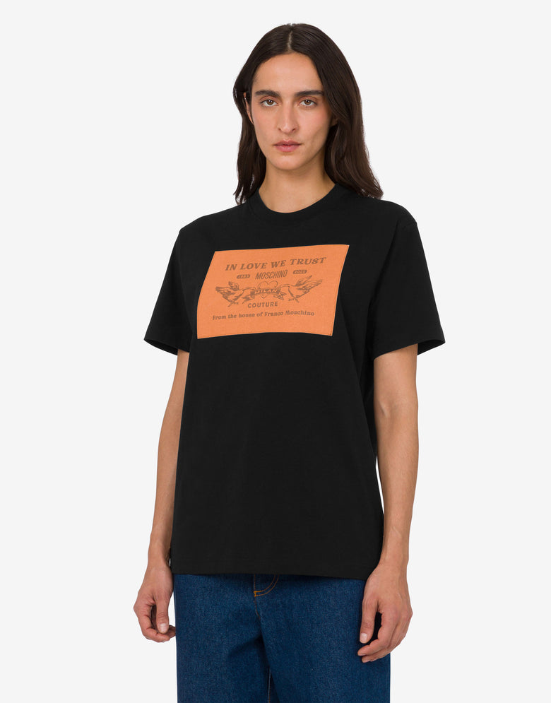 有机棉针织 T 恤  黑色 Moschino 2