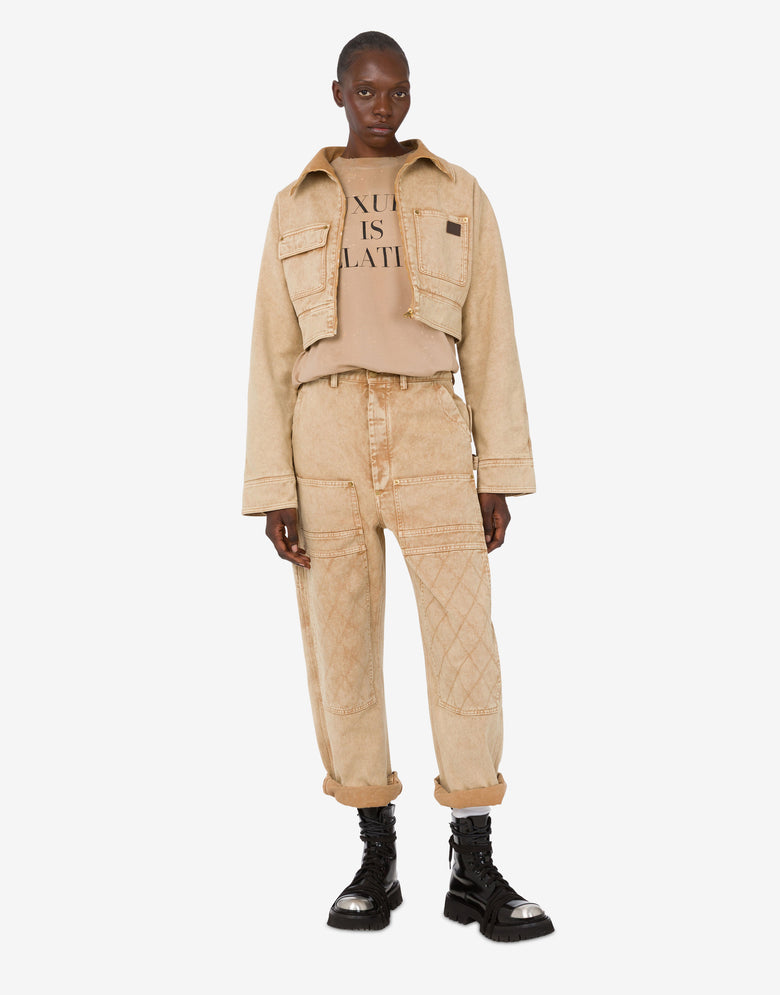 印花厚棉质 T 恤 米色 Moschino 1