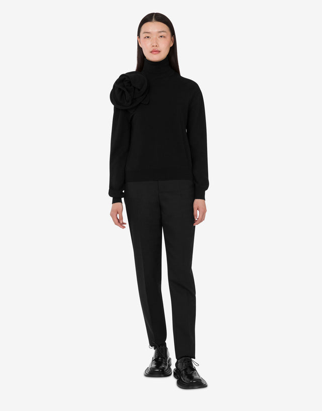 Merino wool turtleneck sweater Black Moschino 1