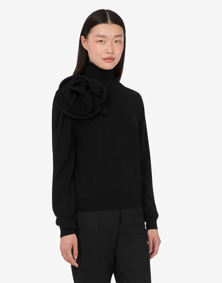 Merino wool turtleneck sweater Black Moschino 2