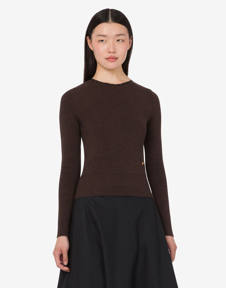 Pull en laine mérinos Marrón oscuro Moschino 2