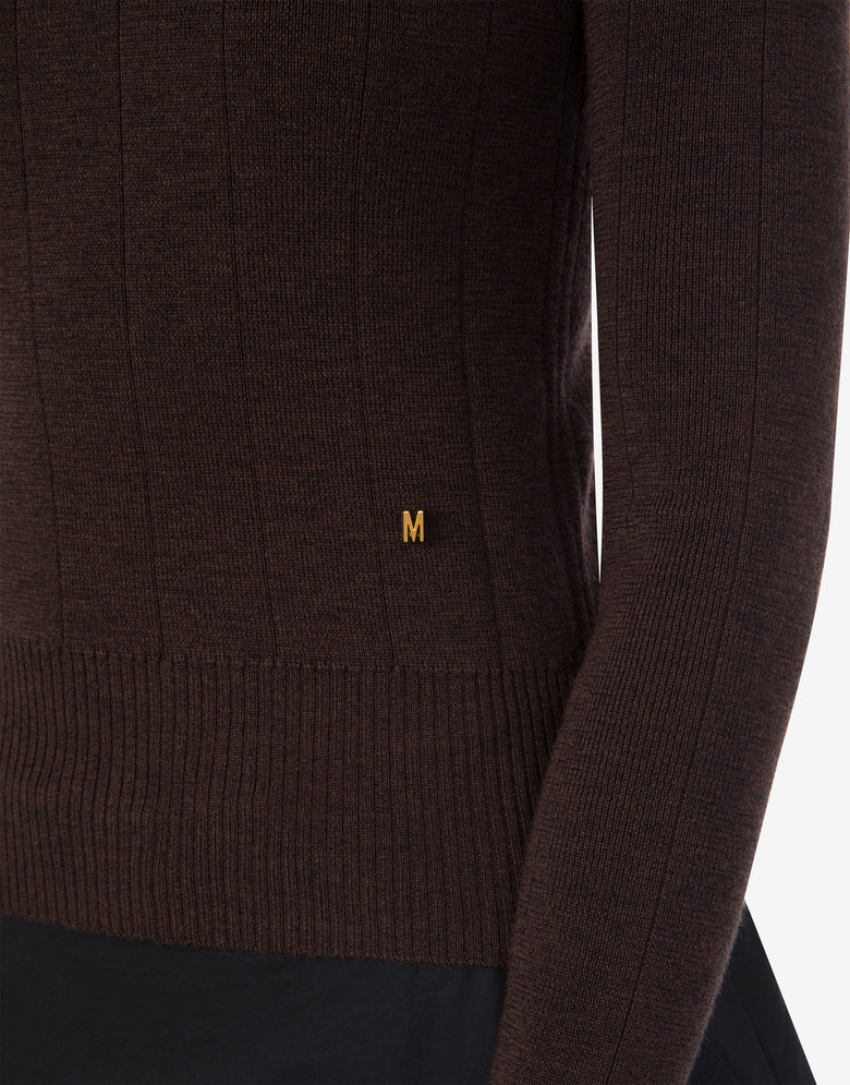 Pull en laine mérinos Marrón oscuro Moschino 4