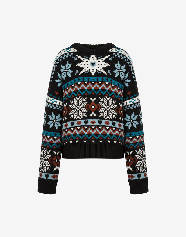Merino wool pullover Black Moschino 0