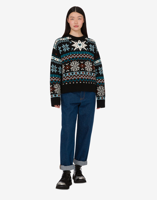 Merino wool pullover Black Moschino 1