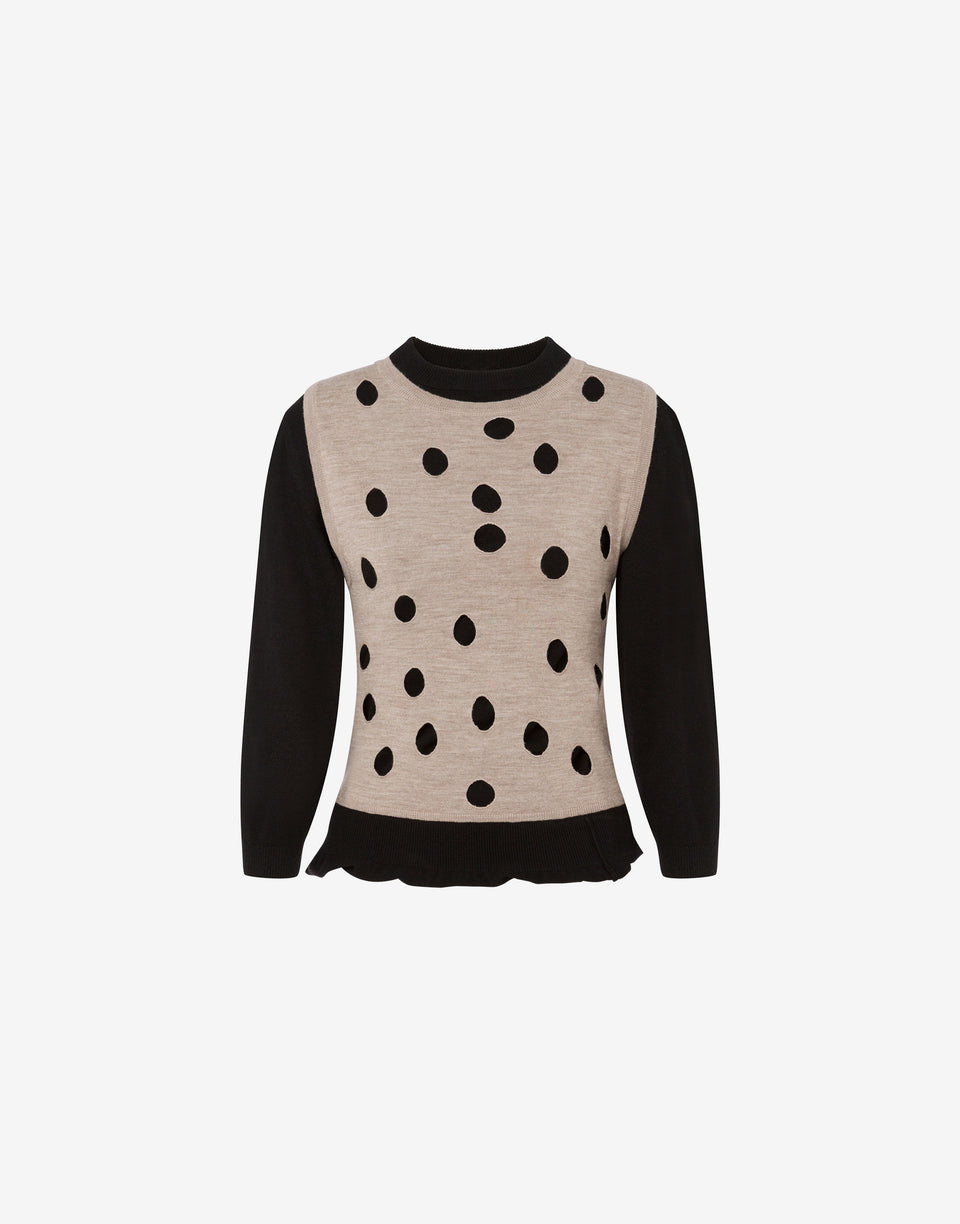 Pull en laine et cachemire mélangés Noir Moschino 0