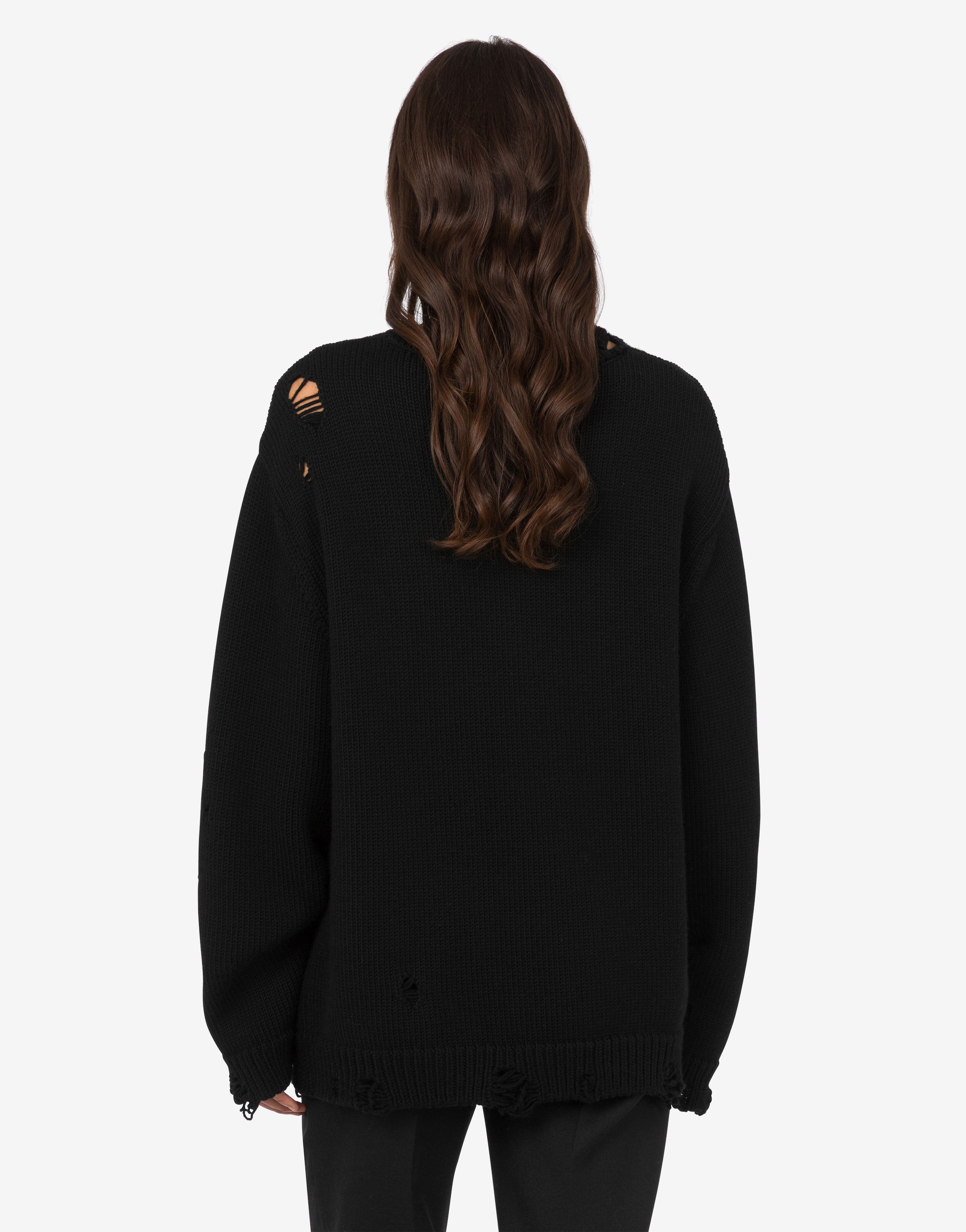 Oversized pullover in carved wool | Moschino