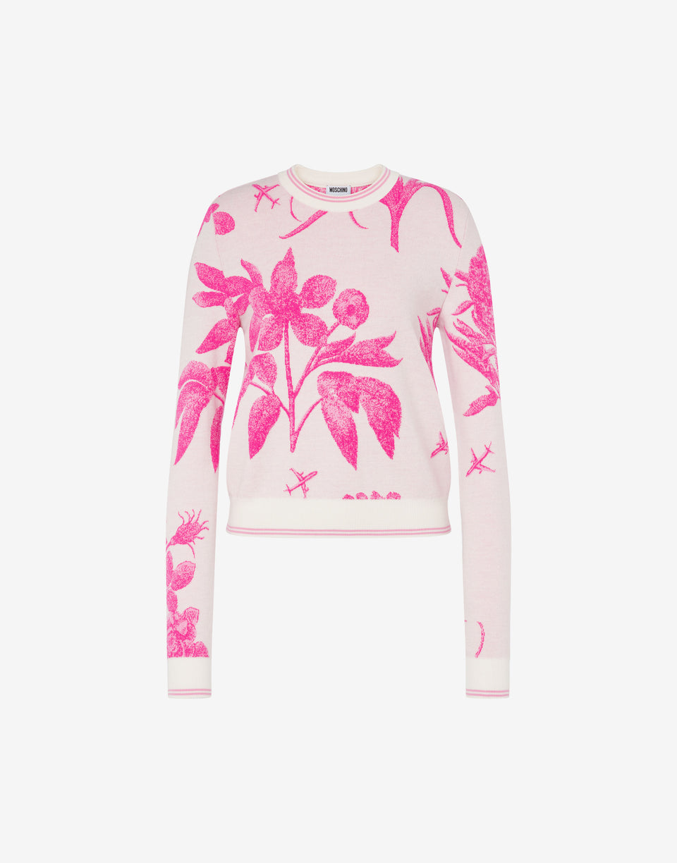 Pullover aus Stretchwolle Weiß Moschino 0