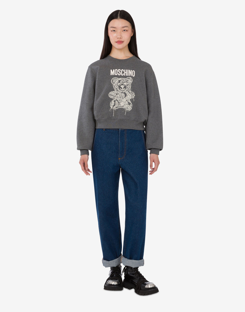 Moschino Teddy Bear Organic Cotton Sweatshirt Dark grey Moschino 1