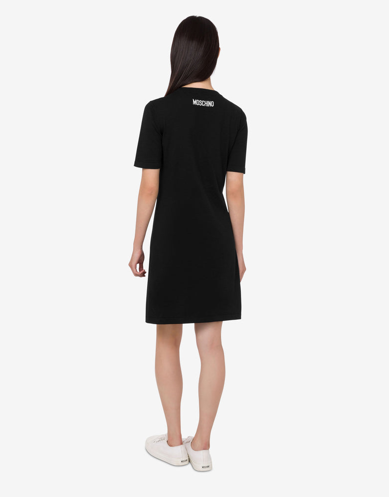 Goose cotton knit dress Black Moschino 2