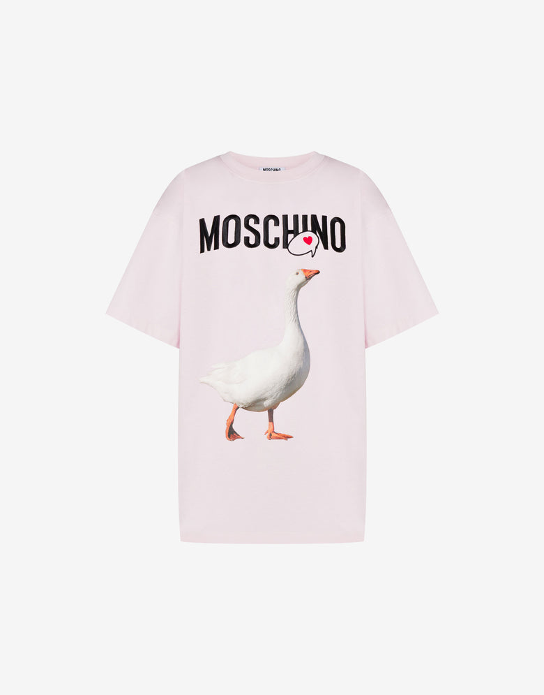 Goose organic cotton jersey T-shirt Confetti pink Moschino 4