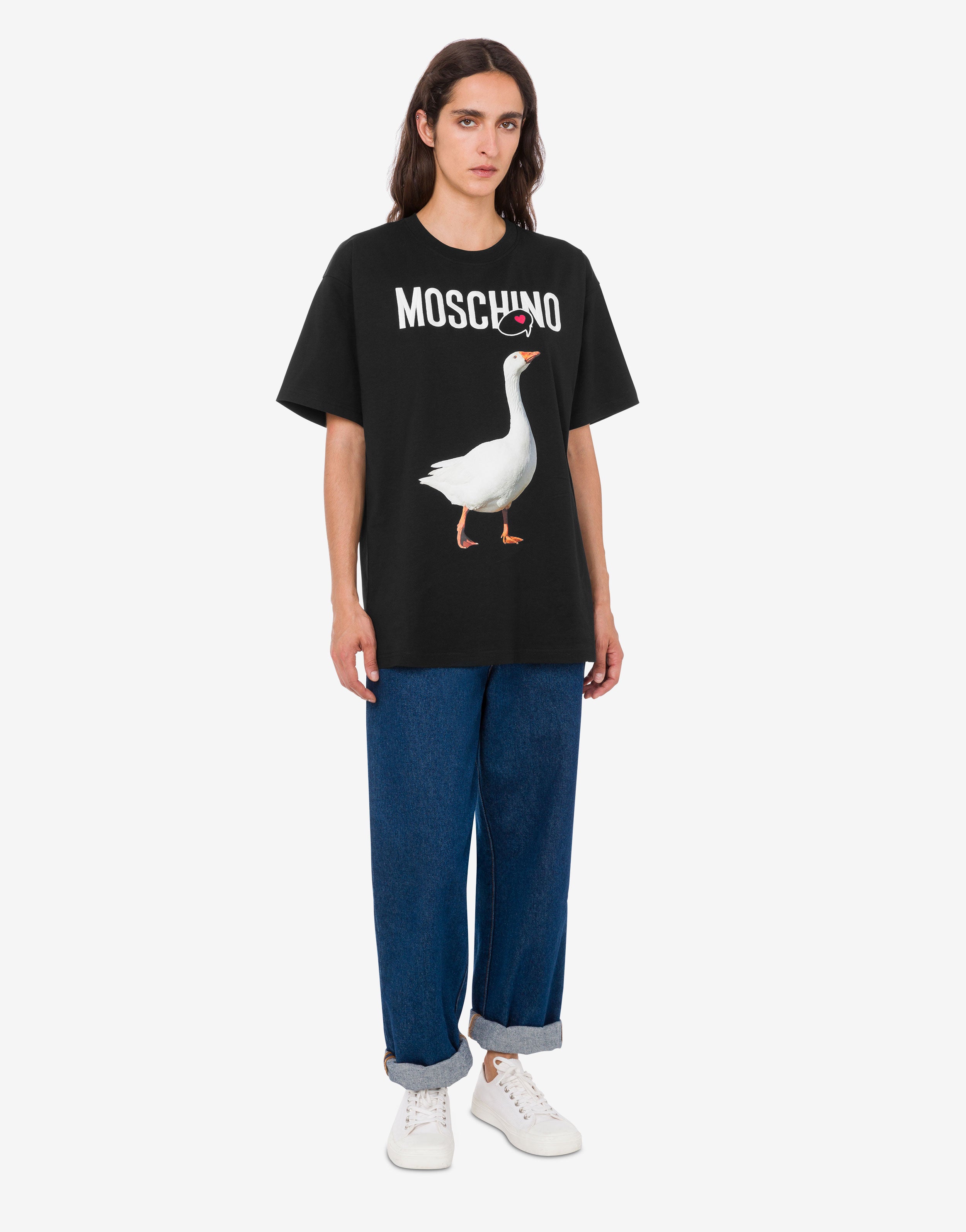 【MOSCHINO】オーガニックコットン・ジャージーTシャツ Printed organic cotton jersey T-shirt | Moschino