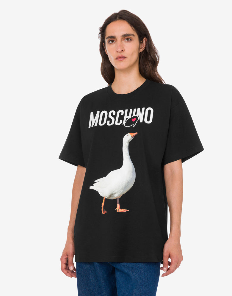 Goose organic cotton jersey T-shirt Black Moschino 3