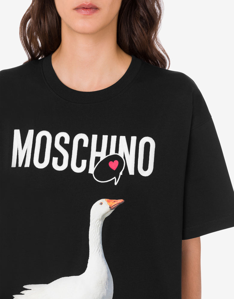 Goose organic cotton jersey T-shirt Black Moschino 4