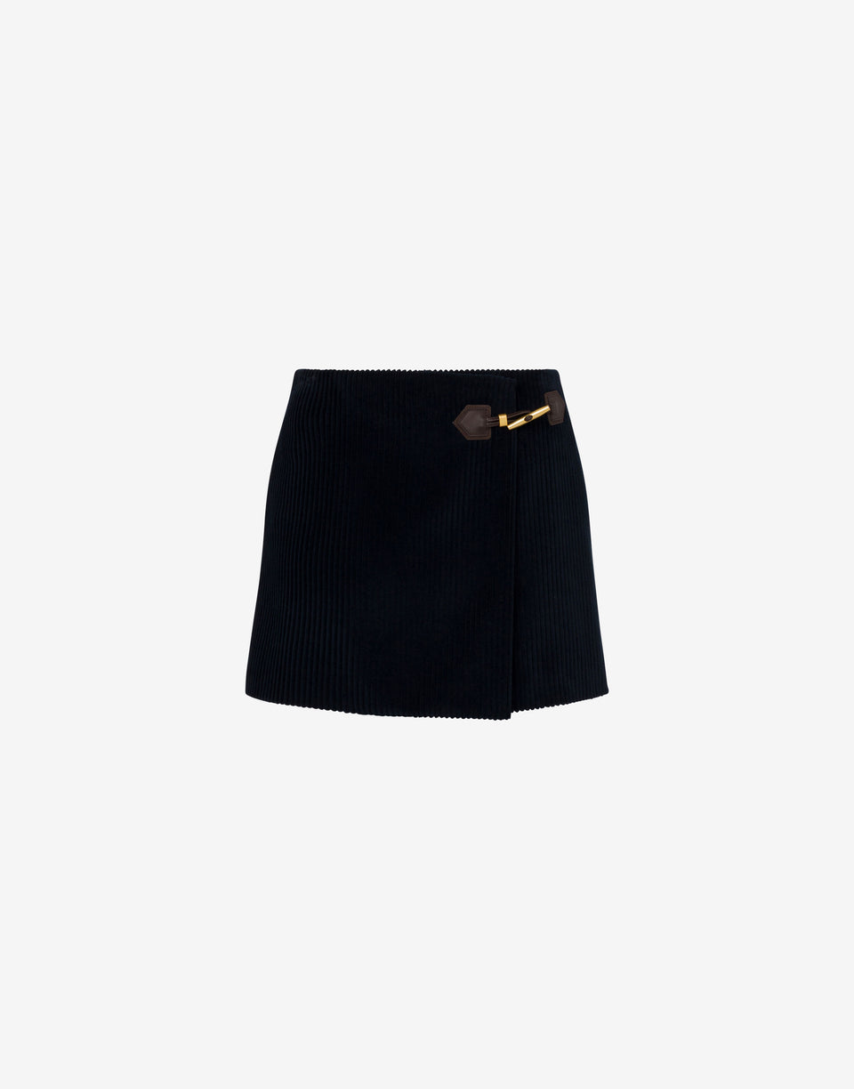 Minigonna in velluto a coste Blu notte Moschino 0