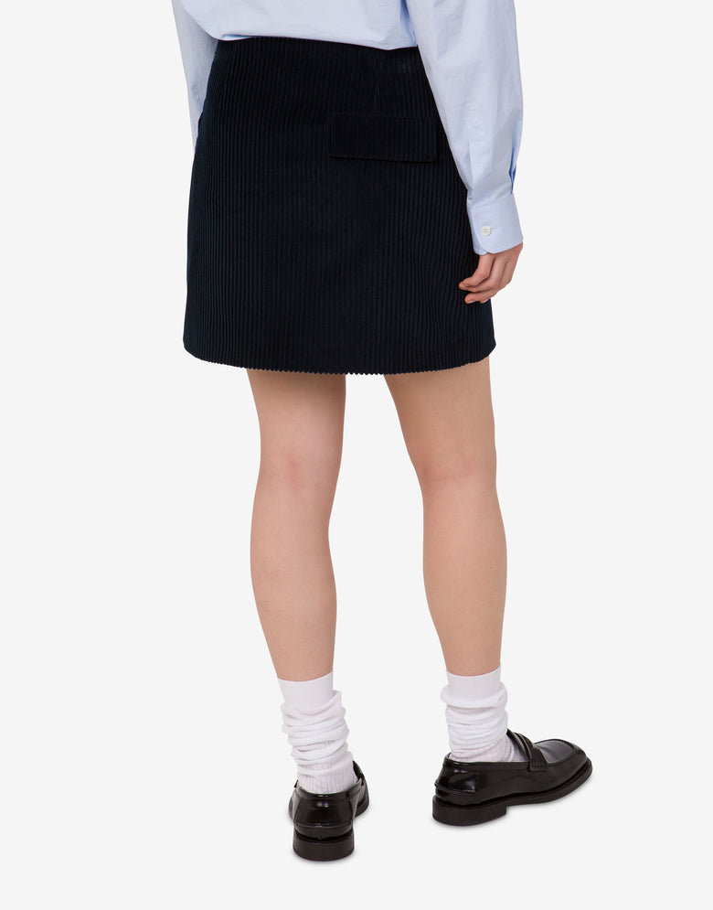 Minigonna in velluto a coste Blu notte Moschino 3