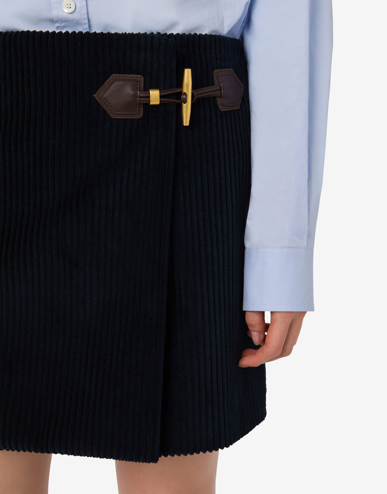 Minigonna in velluto a coste Blu notte Moschino 4