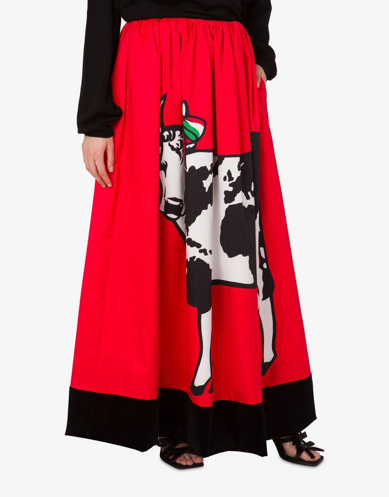 Cotton gabardine skirt Archive Red Moschino 2