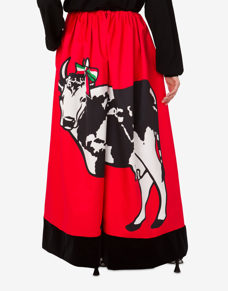 Cotton gabardine skirt Archive Red Moschino 3