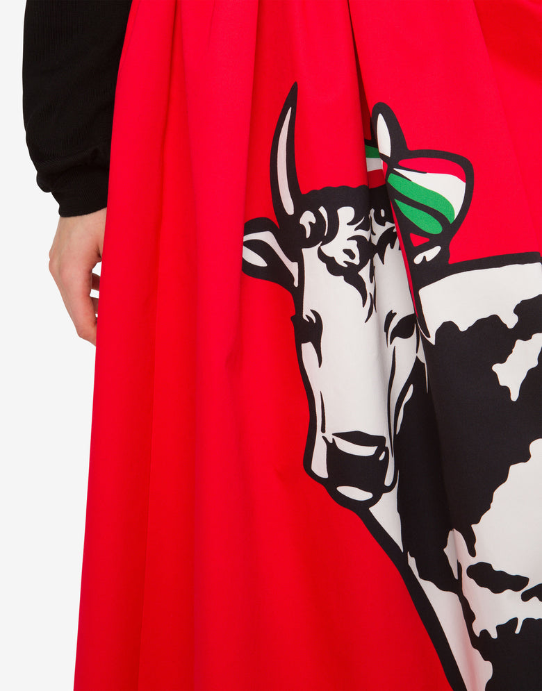 Cotton gabardine skirt Archive Red Moschino 4