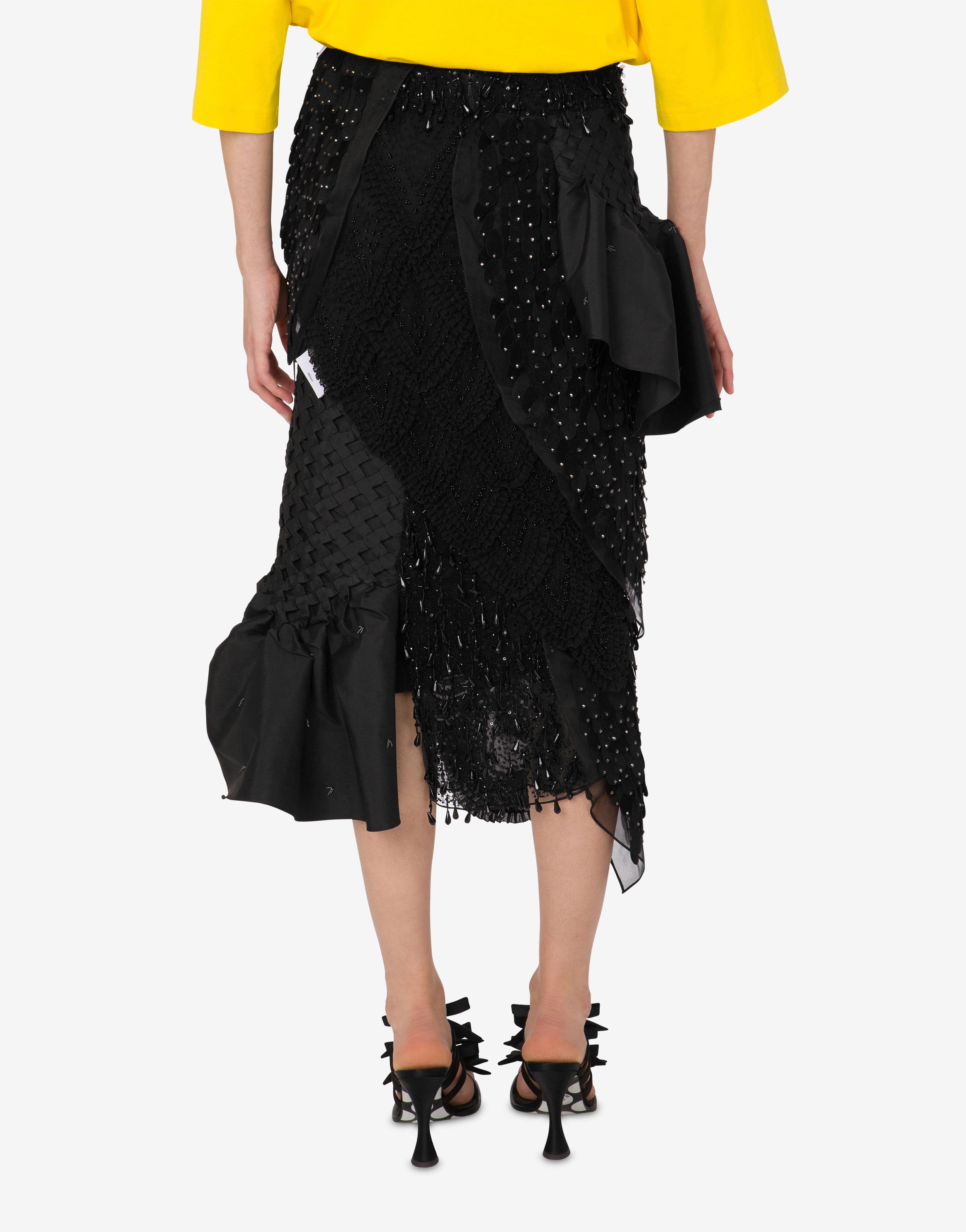 Embroidered silk organza skirt | Moschino