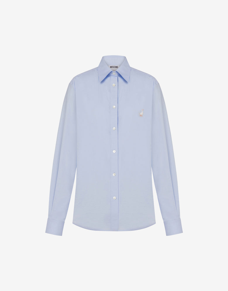 Cotton poplin shirt Goose Azure Moschino 4