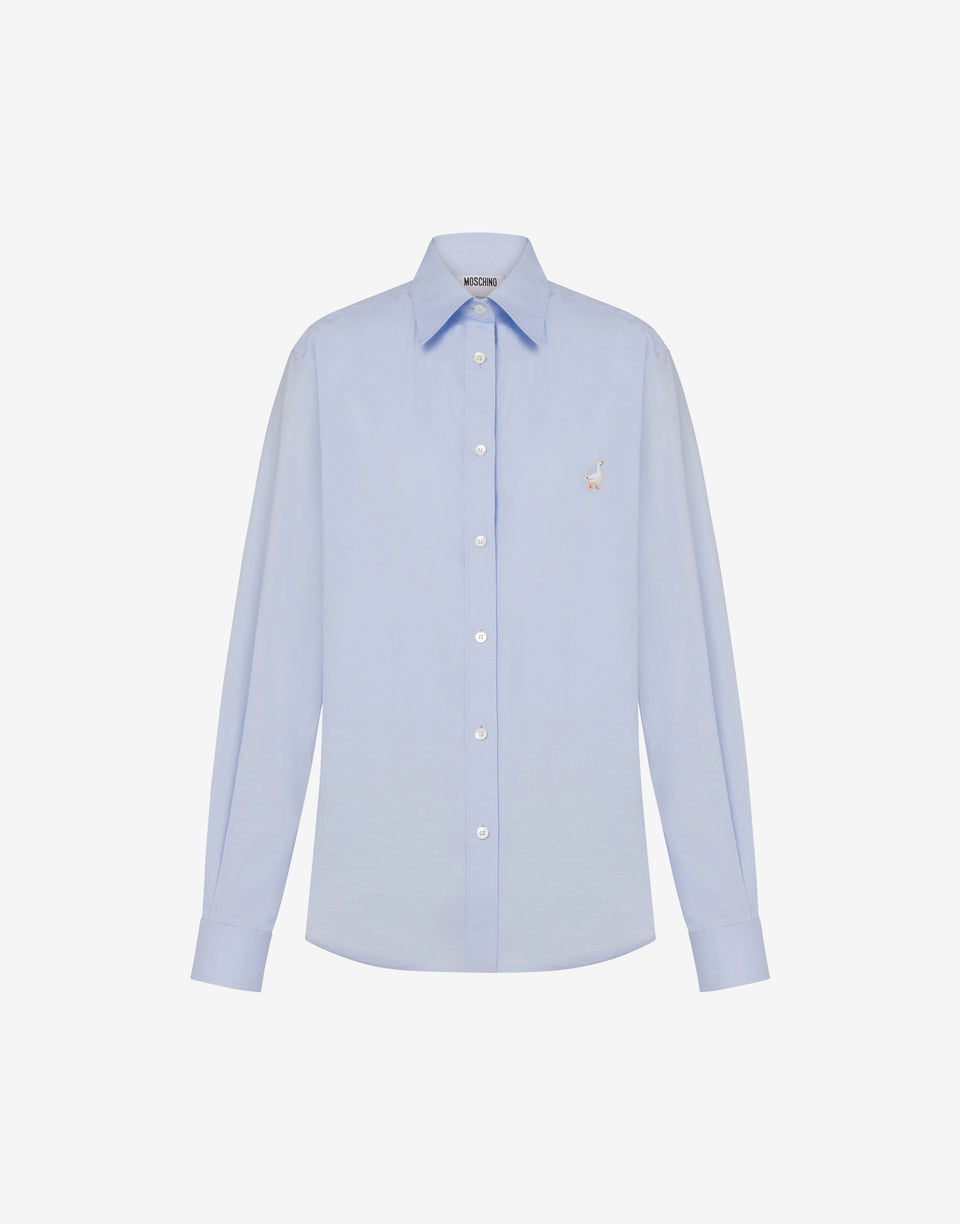 Cotton poplin shirt Goose Azure Moschino 0