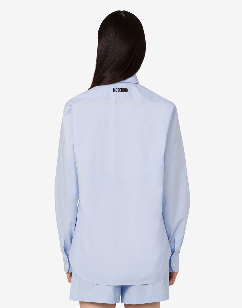 Cotton poplin shirt Goose Azure Moschino 3