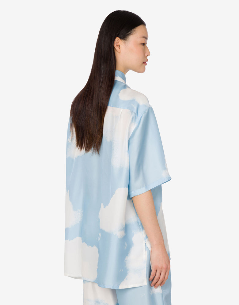 シルクツイルシャツArchive Clouds アズール Moschino 3