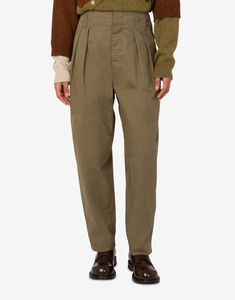 Cotton diagonal pants Military green Moschino 2