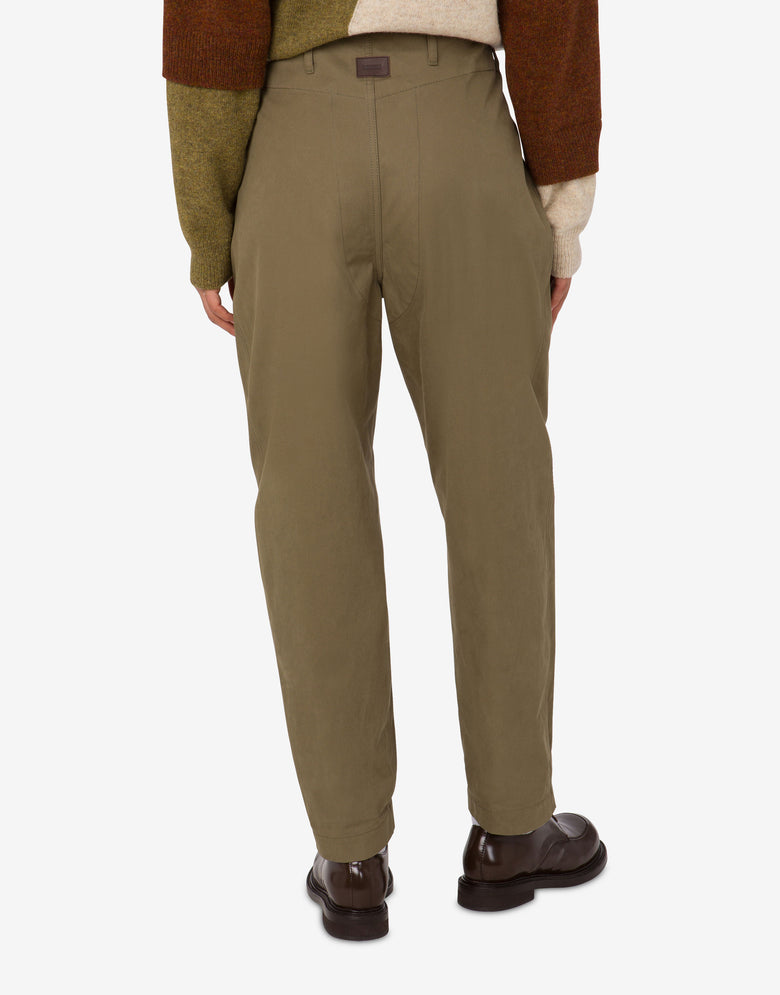 Cotton diagonal pants Military green Moschino 3