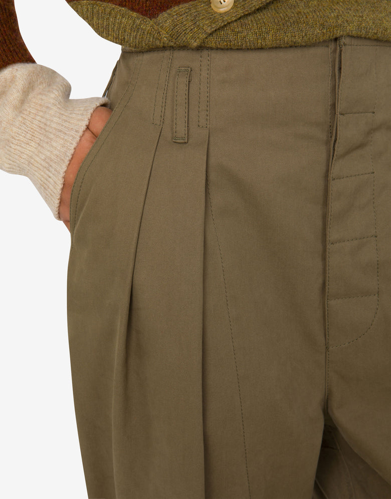 Cotton diagonal pants Military green Moschino 4
