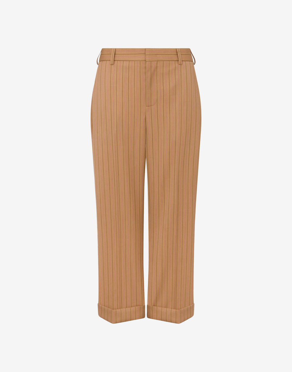 Wool crop pants Beige Moschino 0
