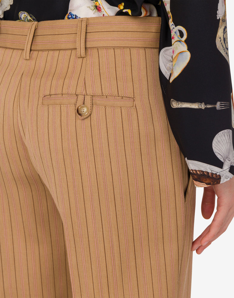 Wool crop pants Beige Moschino 4
