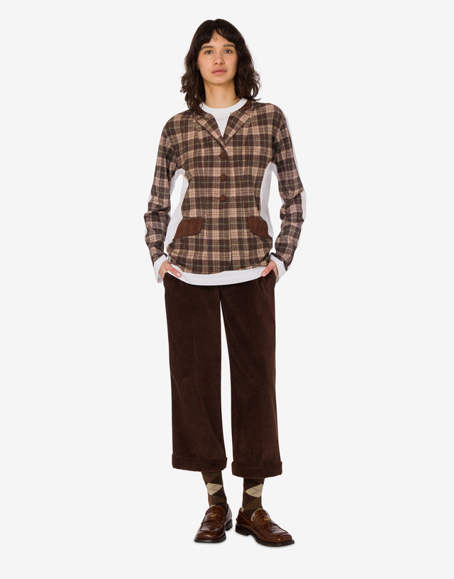 Corduroy crop pants Dark brown Moschino 1