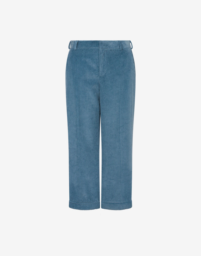 Corduroy crop pants Savoy blue Moschino 0