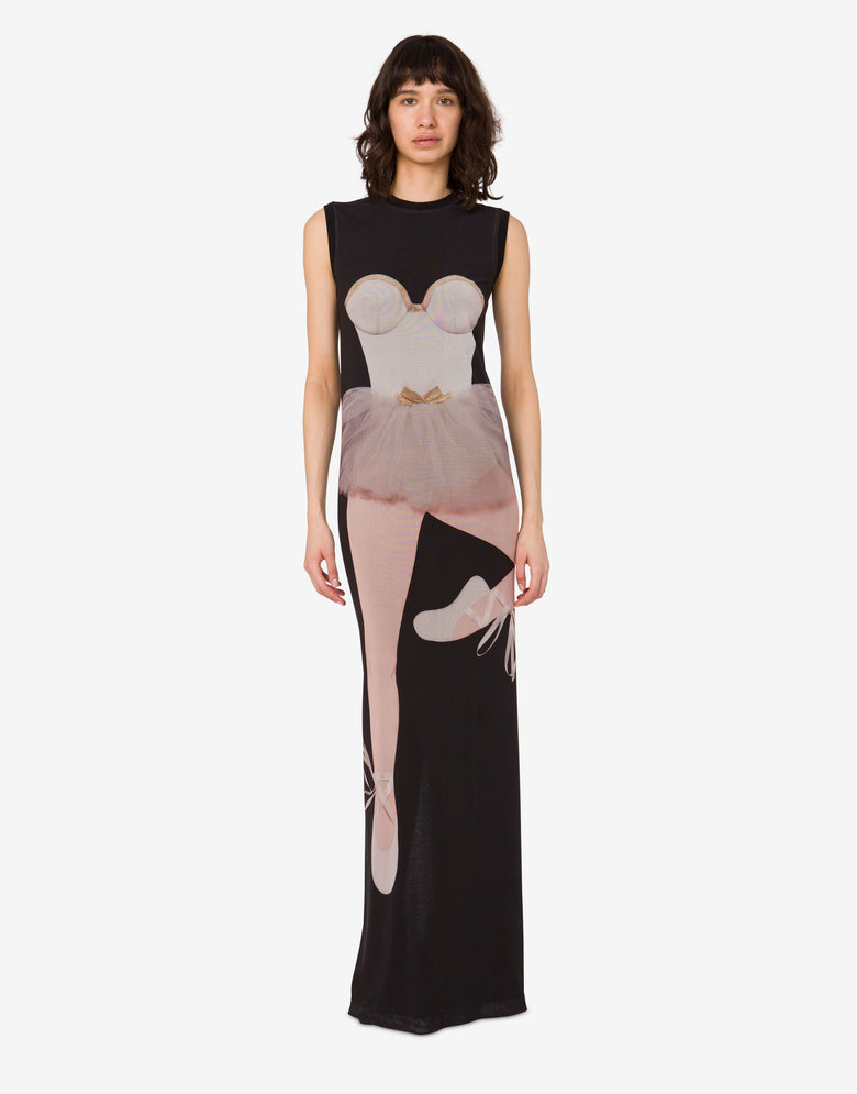 印花弹力薄纱裙 黑色 Moschino 1