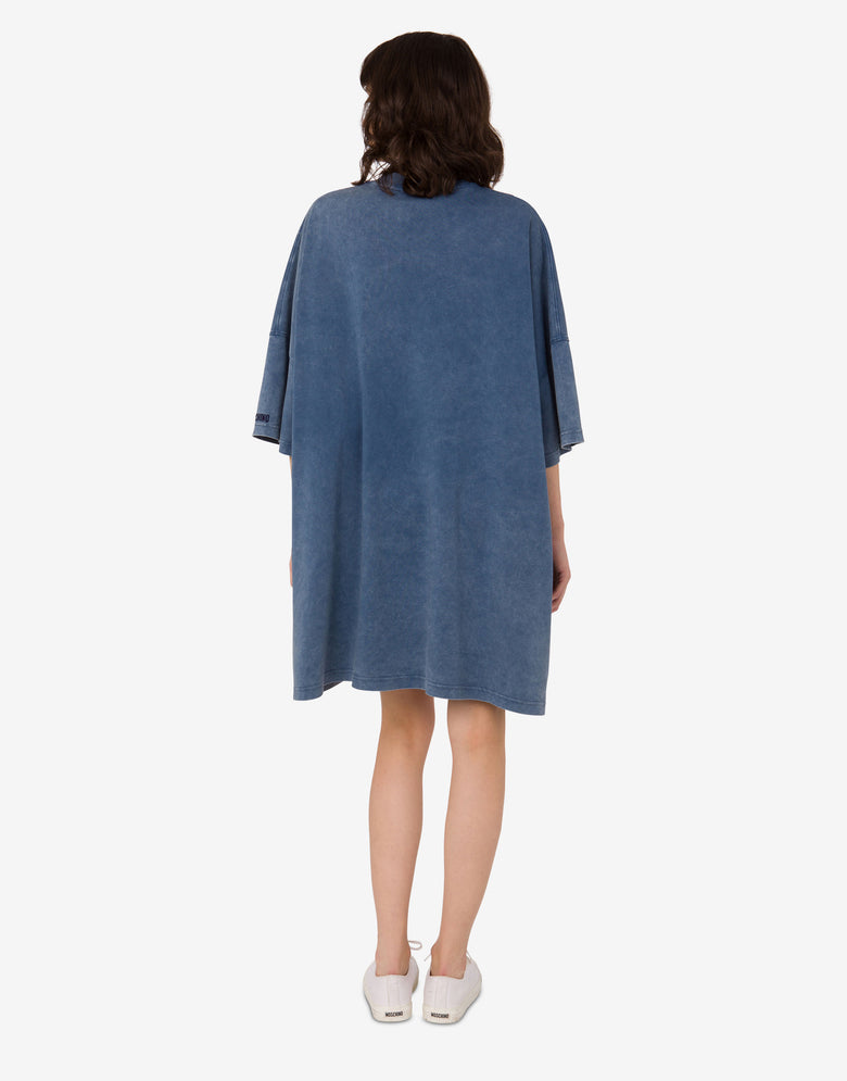 Oversize-Kleid aus schwerer Baumwolle Smiley® Blue Denim Moschino 2