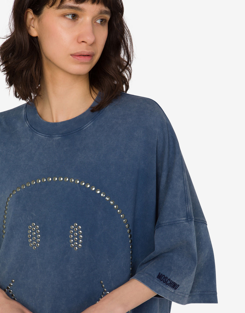 Oversize-Kleid aus schwerer Baumwolle Smiley® Blue Denim Moschino 3