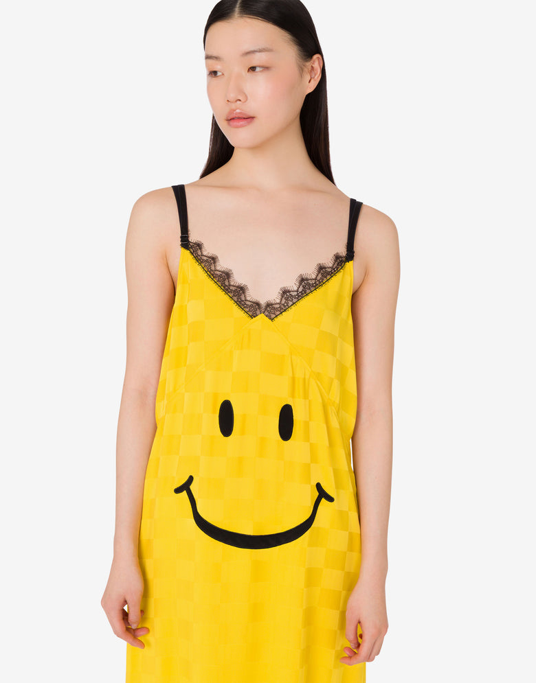 丝绸混纺连衣裙Smiley® 黄色 Moschino 3
