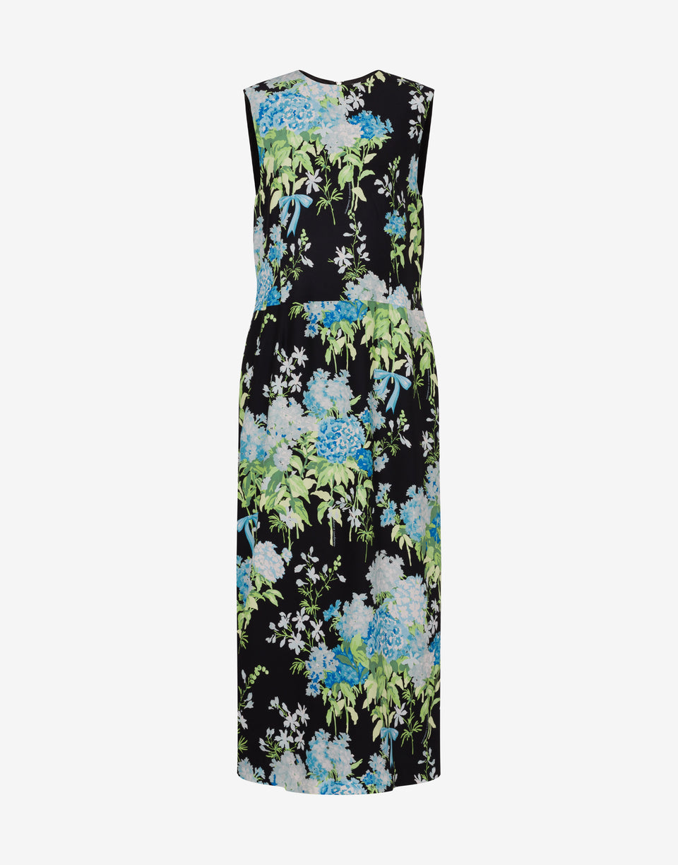 Robe en satin de soie imprimé Noir Moschino 0