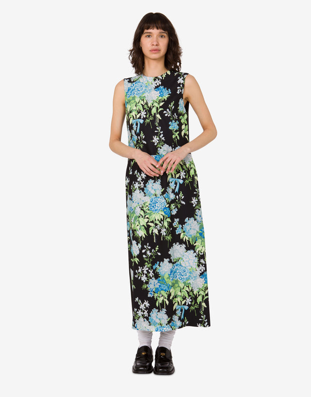 Printed silk satin dress Black Moschino 1